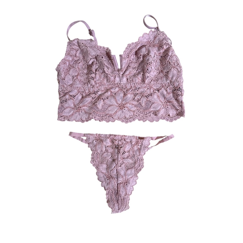 Free People Lace Bralette and G-String Set